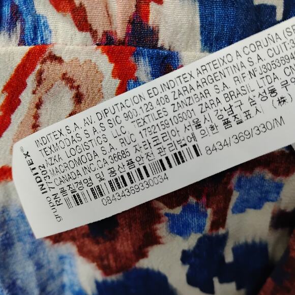 Zara Tiered Mini Dress Size Medium NWT Pullover Slit Sleeve V Neck - Picture 10 of 13